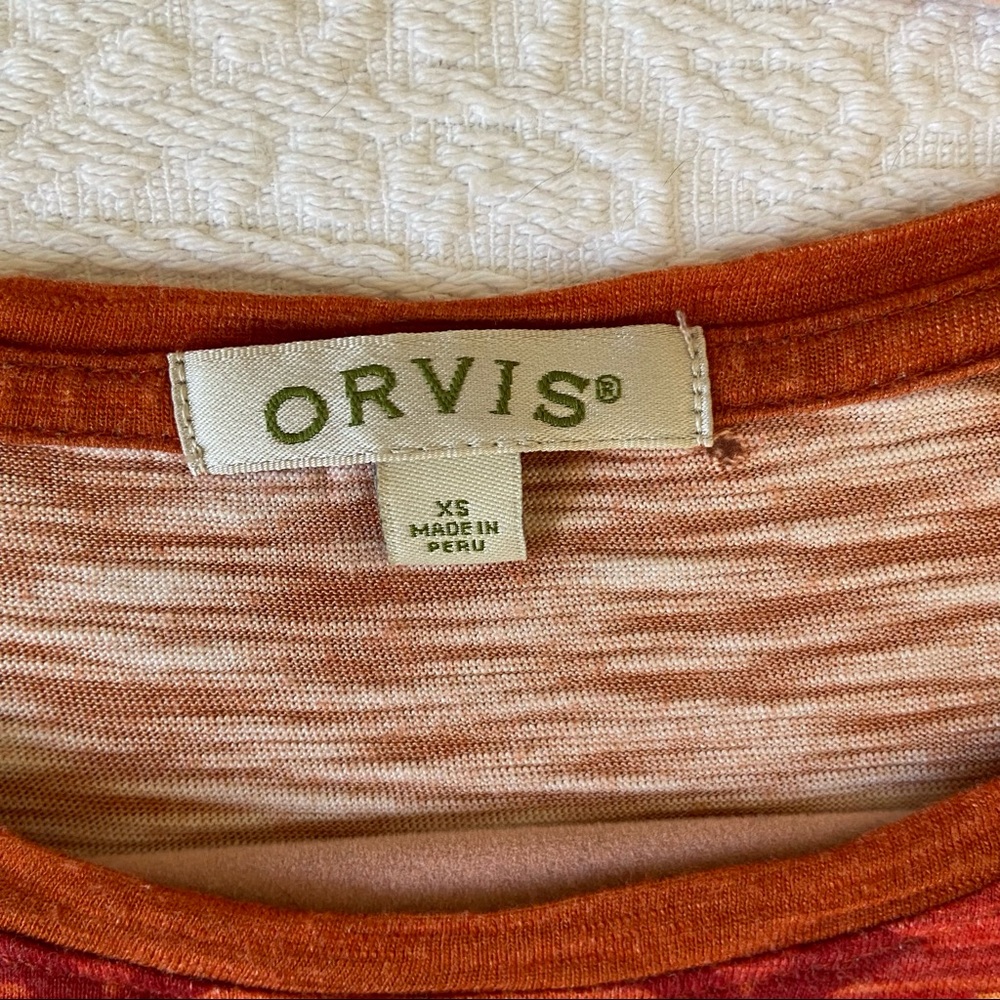 Orvis lightweight 3/4 sleeve tee. Native American print warm colors - Picture 5 of 6